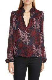 A L C  Beatrix Floral Metallic Dot Silk Blouse   Nordstrom at Nordstrom